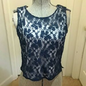 Danny & Nicole gold & black lace tank top …